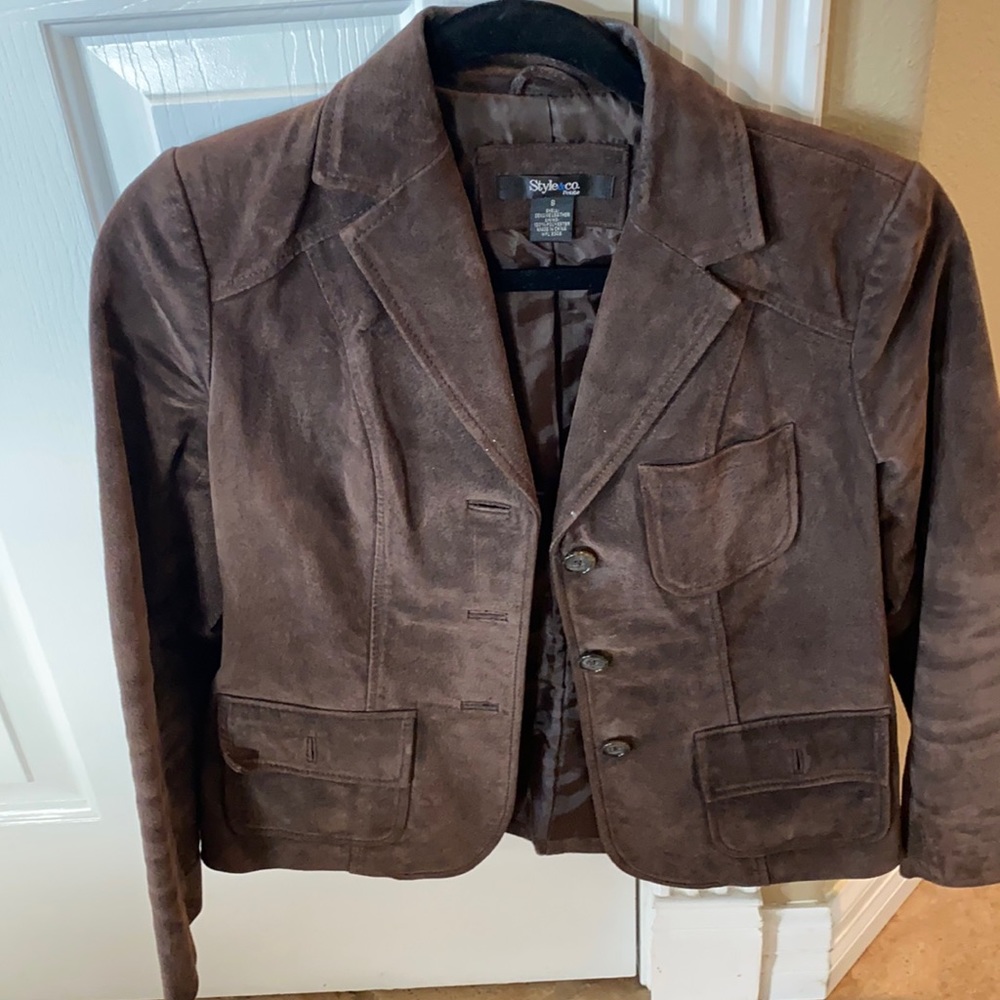 Suede Brown Blazer Jacket